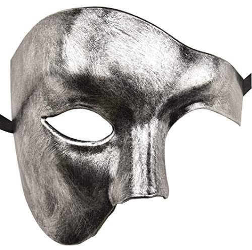 Goutdori Masque de Bal masqué pour Homme, inspiré du Fantôme de l'Opéra, Demi-Masque pour Halloween.