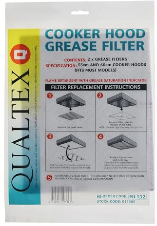 Qualtex Cooker Hood/Extractor Grease Filter (Twin Pack)