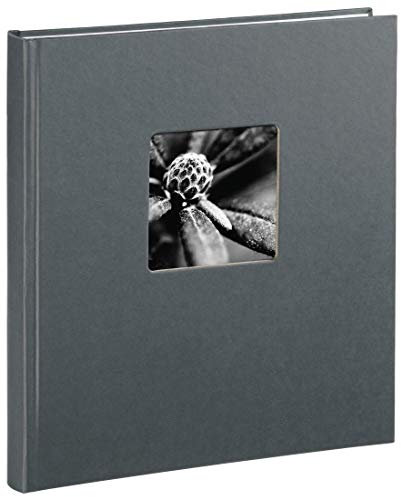 Hama Fotoalbum Fine Art 29 x 32 cm, 50 Seiten (25 Blatt), mit Ausschnitt für Bildeinschub, grau