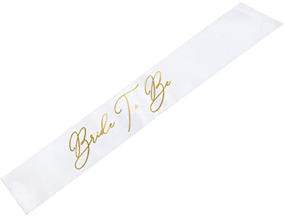 PartyDeco Schärpe Bride to be Satin 10x75cm Junggesellinnenabschied JGA Frauen Deko Accessoires weiß