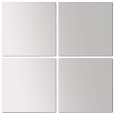 4 Stück Spiegelfliesen je 30x30cm Spiegelkachel Fliesenspiegel Spiegel Wanddekoration Wandspiegel Klebespiegel
