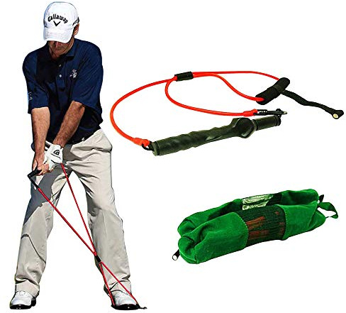 KIKIGOAL Golf Swing Trainer Resistance Band – Portable Golf Exercise Aid for Home Practice, Warm-Up & Fitness – Multi-Function Elastic Cord for Golf, Pilates, Yoga & Gym