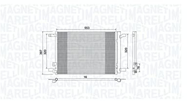 MAGNETI MARELLI Kondensator, Klimaanlage 350203964000 | Kompatibel mit: AUDI A3, A3 Cabriolet, A3 Limousine, A3 Sportback, Q2, TT, TT Roadster, SEAT ATECA, LEON, LEON SC, LEON ST