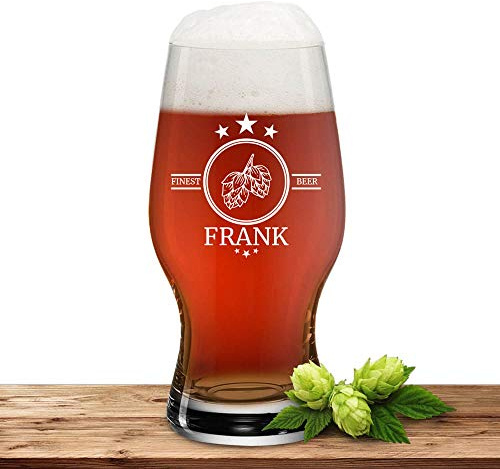 Bierglas mit Name oder Wunschtext, Leonardo Pilsglas 0,33l inkl. Gravur, individuelles Geschenk, personalisierter Bierbecher, Motiv Finest Beer