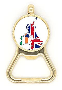 Union Jack UK Britain Irland Map Country Beer Bottle Cap Opener Stainless Steel Key Chain