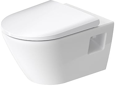 Duravit D-Neo - Ensemble WC suspendu au mur - Abattant avec descente automatique - Toilettes à bord ouvert - Couvercle amovible - Blanc