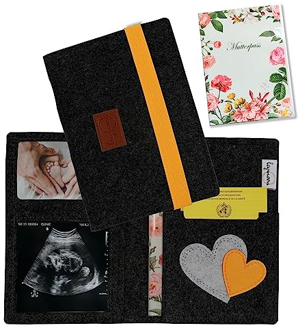leymoon - Funda para pasaporte de maternidad, regalo para embarazadas y mamá, con muchos compartimentos para carné de madre, imágenes de ultrasonido, cuaderno U para niños, cartilla de vacunación,