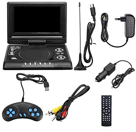 Lettore dvd portatile Lettore DVD widescreen da 7,8 pollici 16: 9 Schermo LCD ruotabile a 270 ° Home Car TV Lettore DVD VCD portatile Visualizzatore MP3 con funzione di gioco con uno schermo HD rotant