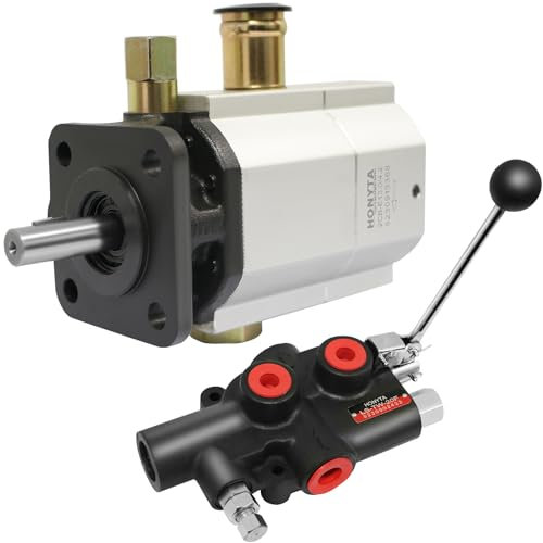 RYFT Log Splitter Pump - 16GPM Wood Splitter with 25GPM Auto Control Detent Valve, 1/2 Work Port, 1/8 Keyed Shaft