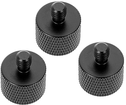 3 Stück Mikrofon Schraubadapter für Mikrofonständer und Kamera | Aluminiumlegierung, 5/8 1/4 Gewinde, Schwarz, Kompakt, Adapter für Halterungen