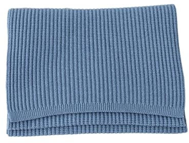 REPALY Schal Damen 1 Herbst Winter Kaschmir Schal Gestrickt Doppelseitig Gestreift Maismuster Einfarbiger Schal Blau