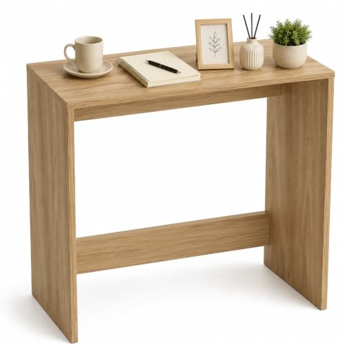 URBNLIVING Computer Desk Home Office Workstation Study Table with Storage Shelves & Drawers Wooden Writing Desk Bedroom Office Furniture - (Oak & Open Desk)