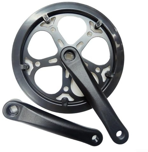YUANGANG 40T 48T 52T Biela de bicicleta de montaña Juego de bielas de bicicleta de plato único agujero cuadrado piñón de bicicleta para bicicletas eléctricas bicicletas de carretera y bicicletas (52T)