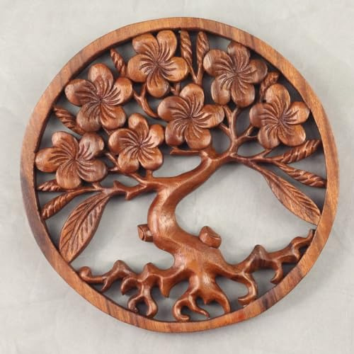 Oriental Galerie Wandbild Wanddeko Mandala Zeichen Relief Lebensbaum Symbol Mythologie Deko Holz ca. 30 cm