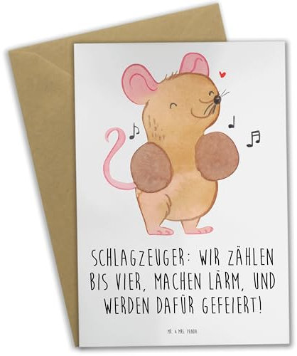Mr. & Mrs. Panda Beileidskarte Schlagzeuger Stolz - Geschenk, Musiker, einladungskarten, Performance, Musik, Band, genesungskarte, osterkarten, Konzert, weihnachtskarten, Lernen, Instrument