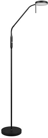 Reality Leuchten LED Stehleuchte Moreno R44561132, Metall Schwarz matt, 3 Watt LED, Akku mit Ladestation, Sensordimmer, Lichtfarbe einstellbar