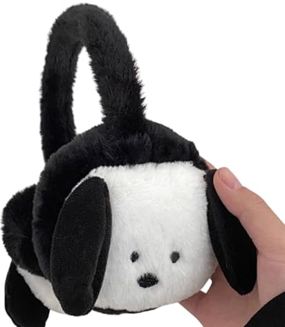 AIDIER Kids Furry Winter Earmuffs Cute Dog Plush Ear Warmers Soft Warm Ear Flaps Children Cartoon Furry Ear Covers Fluffy Faux Fur Ear Muffs for Boys Girls 4+ Years Outdoor Xmas Birthday Gift