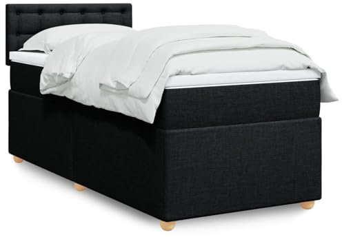 qohoio Boxspringbett mit Matratze Schwarz 80x200 cm Betten Bett Mit Matratze Bett Boxspringbett Schlafzimmer MöBel Stoff - 3288823