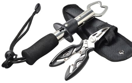 Lerpwige Multifunktions Linienschneider Hakenentferner Fischgreifer Angelzange Spaltringe Zange Edelstahl Fischlippengreifer