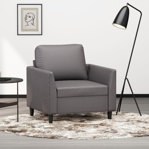 Willood Sessel Relaxsessel, Fernsehsessel Loungesessel für Wohnzimmer, Polstersessel Ruhesessel Grau 60cm Kunstleder