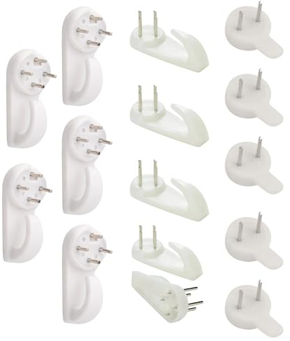 Assorted Picture Hanging Hooks Small Medium Large Sizes – 15 Pack Non Trace Hardwall Hooks for Plasterboard Drywall Concrete Walls Frames Mirrors Art