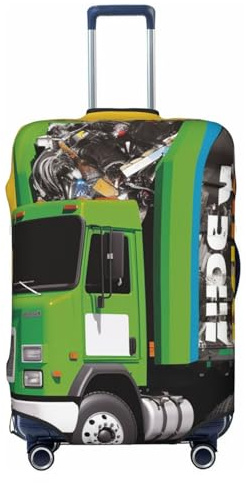 LPSRTWE Reisegepäckabdeckung, kratzfest, elastisch, dick, Gepäckschutz, waschbar, Gepäckhüllen, I Love Müllwagen, Kofferhülle, passend für 45,7 - 81,3 cm Gepäck, Schwarz , S