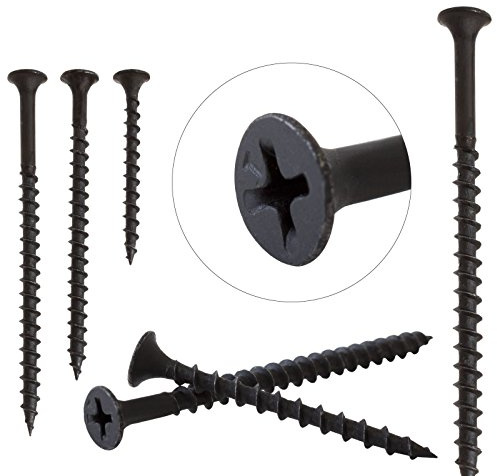 Dihl Pack of 50 3.5 x 35mm Bugle Head Plasterboard Drywall Screws, Countersunk, Carbon Steel, Black Phosphate, 50 PCS