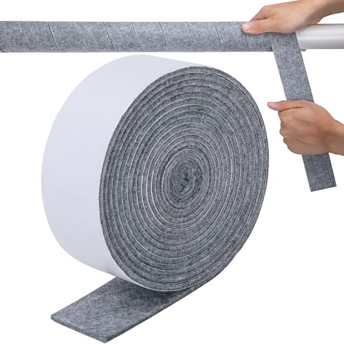16.4Ftx2.4inch Pipe Wrap Insulation Tape - Pipe Insulation Lagging Wrap - Felt Adhesive Wrap Cover for Outdoor Indoor Cold Hot Water Pipes,Winter Freeze Protection,Reduce Heat Loss
