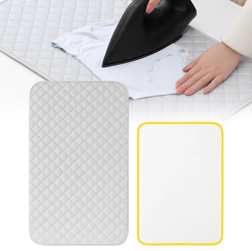 2 alfombrillas de planchar, base de planchado para mesa con manta de planchar resistente al calor, tabla de planchar compacta, pequeña para viajes, estudiantes y apartamentos pequeños, ideal para