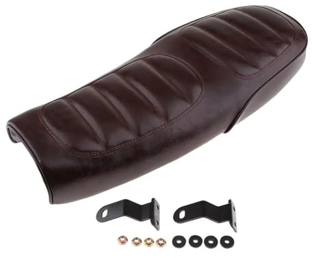 Cuscino del sedile Sella Per Moto Da 63 Cm Modello Vintage Con Cuscino Piatto Marrone