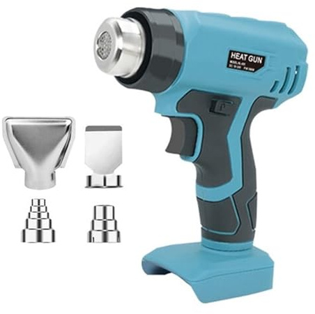 Pistola De Calor Inalámbrica, Pistola De Aire Caliente Eléctrica De Mano Recargable For Batería De 18V Con Boquillas, Herramienta Eléctrica De Calefacción FáCil De Usar(4-piece set B)