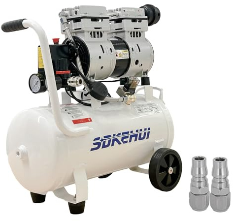 750W 25 Litre Air Compressor Oil Free 58 dB Silent Compressed Air for Workshops