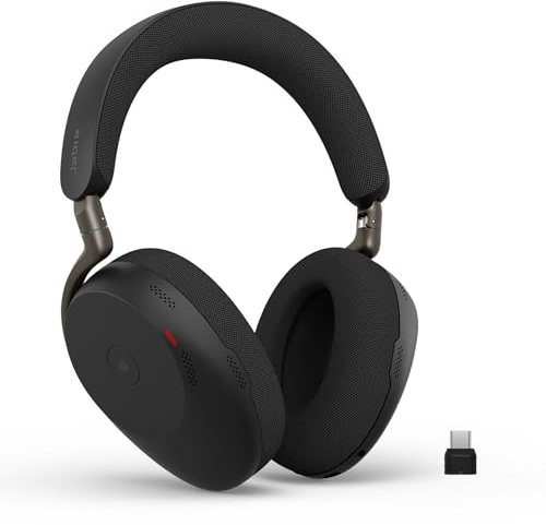 Jabra Evolve3 85 Over-Ear Bluetooth Headset kabellos mit Mikrofon, Schwarz | Für Büro, USB-C, KI-Sprachanruf, Adaptive Aktive Geräuschunterdrückung, 25h Akku, MS Teams Zertifiziert