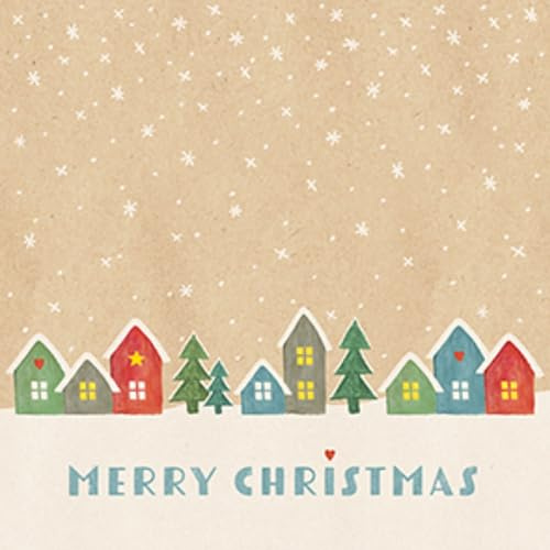 20 Servietten Kleines Dorf Weihnachten – Weihnachts-Papierservietten, Winter, Servietten aus Recycling-Papierviele, Tischdekoration, Decoupage, Tischdeko, 33x33cm
