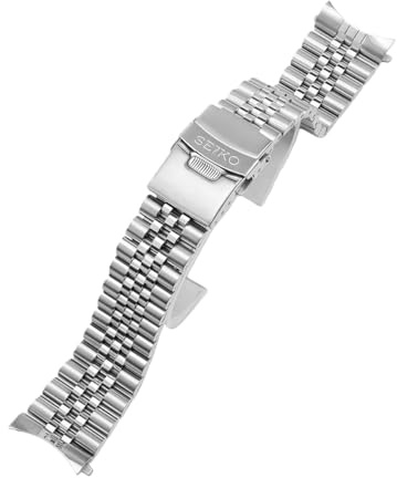 ROUREOX Massives Edelstahl Uhrenarmband 19mm 20mm 21mm 22mm Rundanstoß, Metall Ersatzband Gebogen für Seiko SKX007 SKX009-5-Lenker 19mm