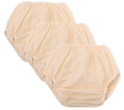 Vattentät blöjöverdrag for vuxna Tvättbar PE Återanvändbar inkontinens(Beige,Small)