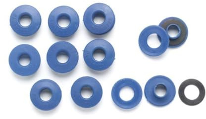 Perel Oeillets pour bâche 12 mm, Oeillets à Clipser en PVC Bleu, Lot de 10, Fixation Facile au Marteau pour bâches tentes et Bricolage