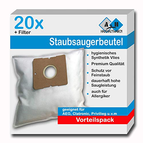 Lot de 20 sacs d'aspirateur pour Tristar SZ 1920 Eco