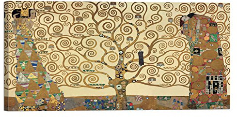 LuxHomeDecor Gustav Klimt L'Albero della Vita 100x50 cm Quadro Stampa su Tela con Telaio in Legno