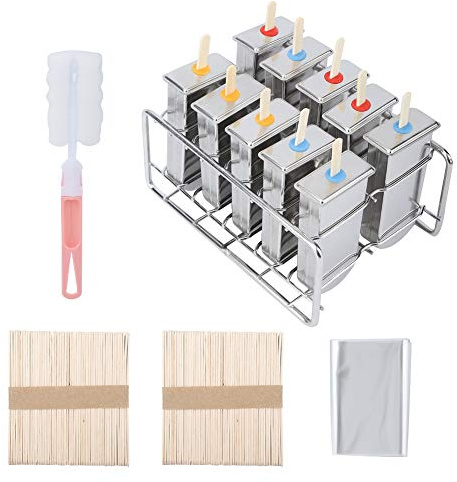 10 STÜCKE 304 Edelstahl Runden Kopf Eisform Popsicle Form Doppel Nut EIS Pop Form Set MEHRWEG VERPACKUNG