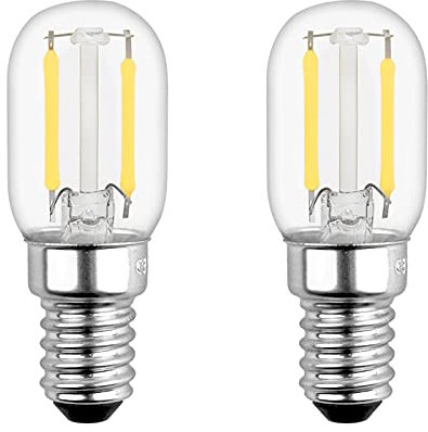 Akynite E14 Warmweiß 2W 2700K Kerze, Kühlschranklampe, T22, Nicht Dimmbar, Ersatz Glühlampe 15W, 200LM, 230V, Klein Kerzenlampe E14 2W Retro LED für Nachtlicht, Salzlampe, Nähmaschine, 2er-Set
