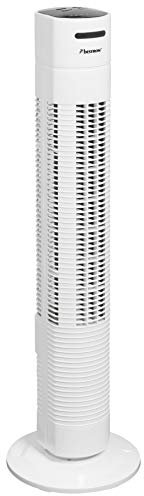 Bestron Ventilador de Torre con Función Giratoria, Temporizador y Control Remoto, Altura: 78 cm, Summer Breeze, 35 W, Blanco