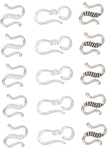 EXCEART 40stücke Silberplattierte S-haken-verschlüsse Kettenschnallen Für Diy-schmuckzubehör Armbandteile Und Halskettenverschlüsse Verschiedene Ausführungen