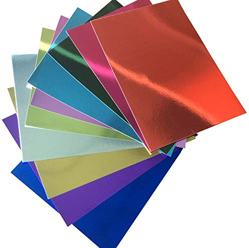 10pcs A4 Sheets Mixed Colours Mirror foil Cardstock Card Making DIY Material Sparkling Craftwork Scrapbooking Gift Wrapping Box tissue paper sheets for wrapping