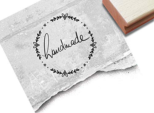 Stempel Handmade, in Handschrift Ranke - Textstempel Karten Geschenkanhänger Etiketten Schilder selbst gemacht Geschenke dekorieren - zAcheR-fineT