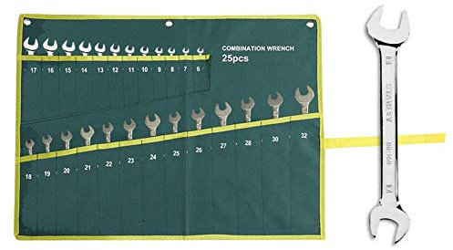 Pochette à enrouler pour clé à outils, 6/8/10/12/14/25 poches, rouleau à outils, clé à molette porte-pinces porte-clé pochette à rouleau(25 poches)