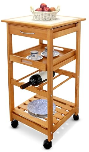SOLDELA carrello in legno salvaspazio