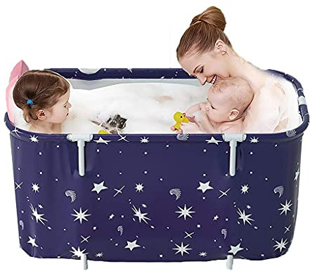 Faltbares Badewannen-Set, tragbar, nicht aufblasbare Badewanne, Badewannenfass Haushalt, Outdoor, Wanne, zylindrischer Eimer, ideal für Zuhause, Kinder, Badewannenfass Erwachsene, Studenten, Familie