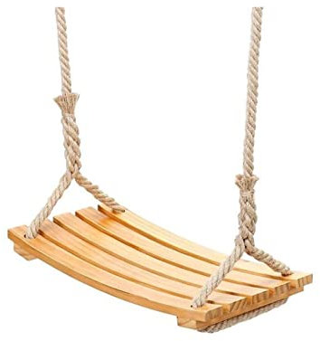 HMTE Schaukel im Freien hölzerner Baumschaukelsitz einstellbare Seillänge Indoor-Outdoor-Seil Holzschaukel-Set Kinder-Vergnügungspark-Schaukel Schaukeln (Color : A) (A)