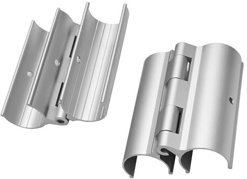 Paquete de 2 bisagras de aluminio a presión para puertas de ventilación o puertas de PVC, perfectas para bisagras de puerta para artículos construidos de PVC de 3/4 (OD de 1 pulgada)